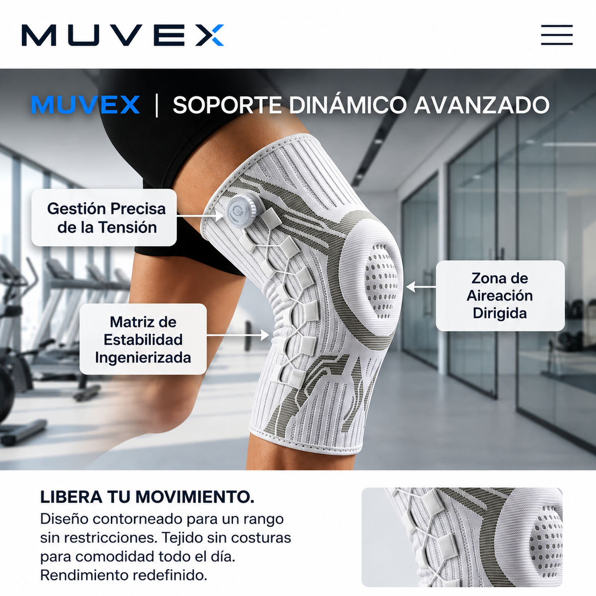 MUVEX | Rodillera de Soporte Ajustable