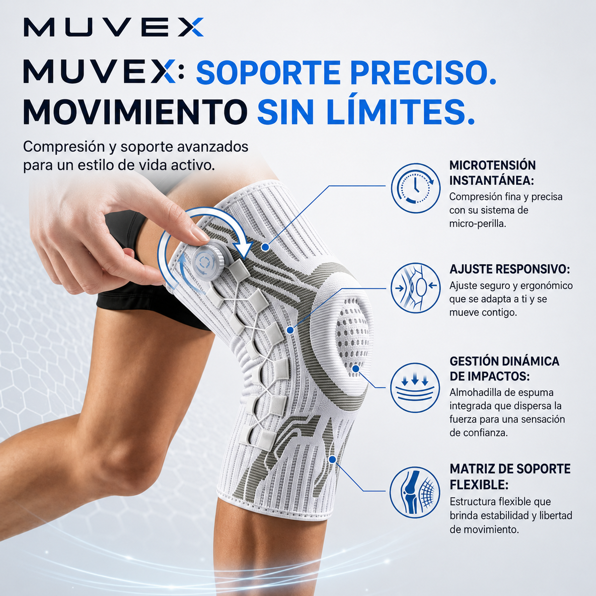 MUVEX | Rodillera de Soporte Ajustable